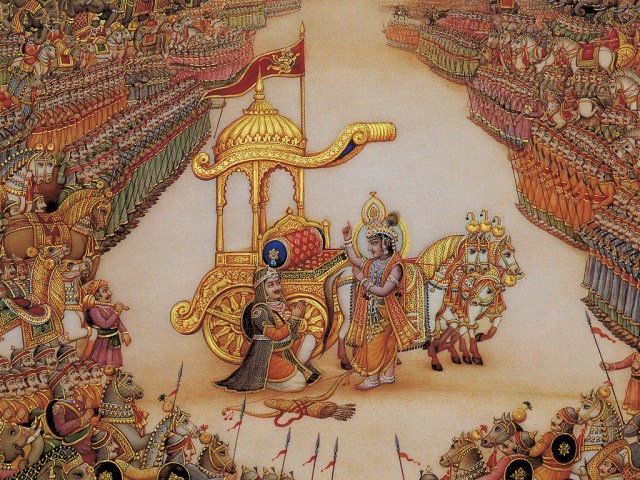 BG Krishna instructs Arjuna 2