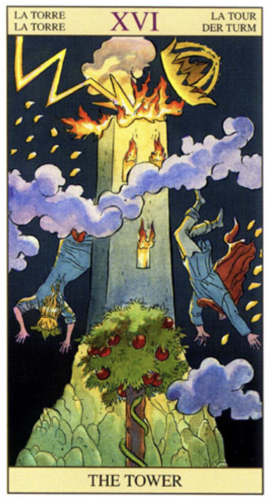 The Tower in the Tarot deck.  Describes this move well.